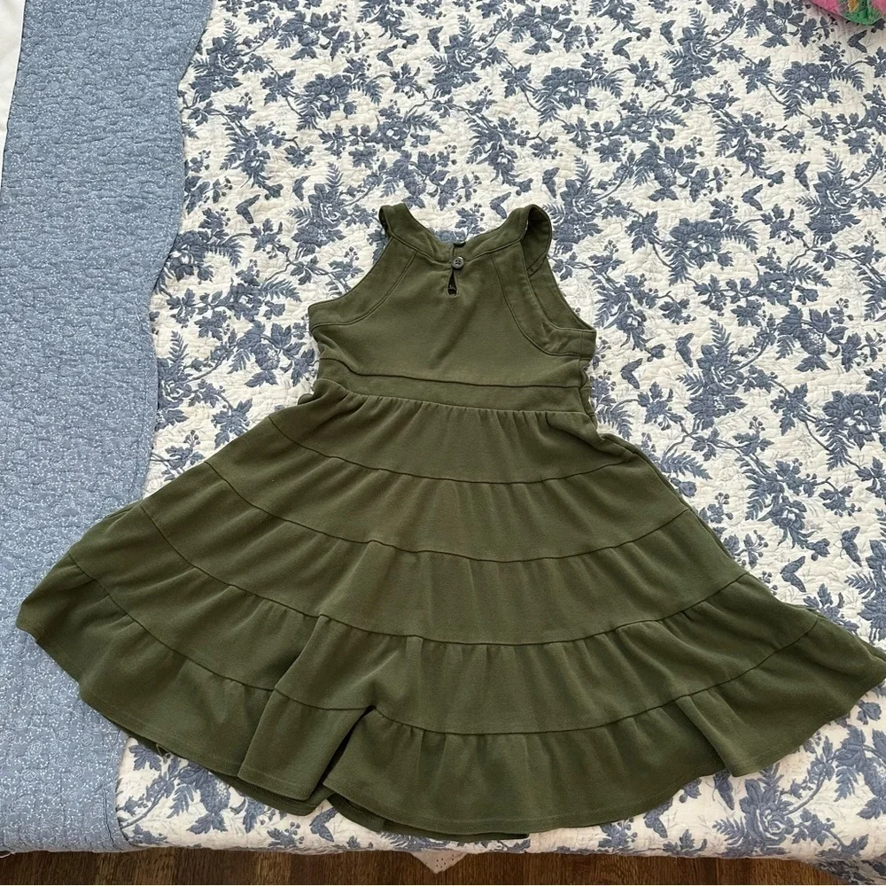 Gymboree Dress Olive Green Ruffles Size 7